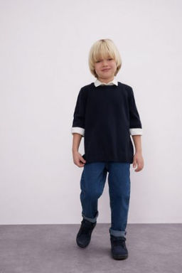 Erkek Bebek Duz Paca Cepli Jean Pantolon