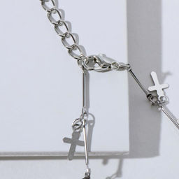 Чокер Металлика крестики, цвет серебро, L=30 - Queen fair фото 2