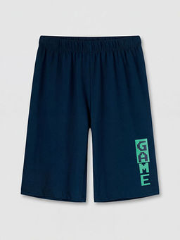 Beli Lastikli Bask?l? Erkek ?ocuk Pijama ?ort