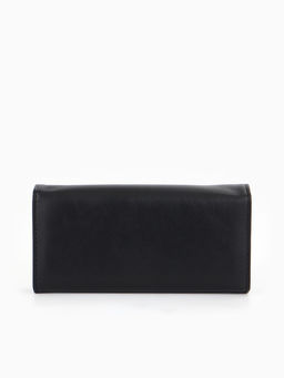 Кошелек жен 06-01-01 Июнь2523, 19*3*10 см, 3 отд+отд/молн, д/карт, д/монет, на магните черн   109097