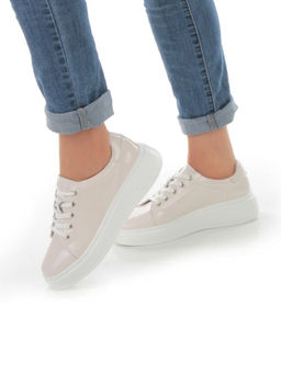 05-PDD215-1 BEIGE Кроссовки женские (натуральная кожа) - Фабричный китай фото 2