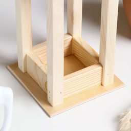 Кашпо деревянное 111124 см Фонарик, ручка верёвка, натуральный Дарим Красиво фото 4