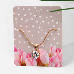 Кулон «Стразинка» в цапе, белый в золоте, 40 см