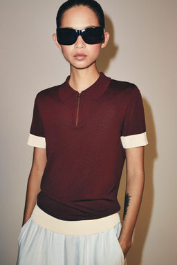 POLO PUNTO CREMALLERA / Burgundy - Zara фото 2