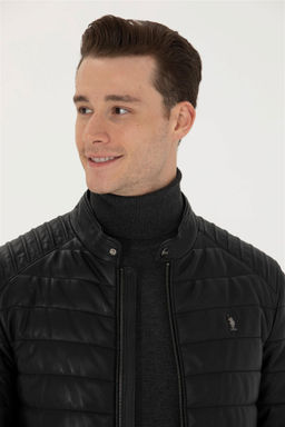 U. S. Polo Assn / Мужская черная кожаная куртка - U.s. polo assn фото 2
