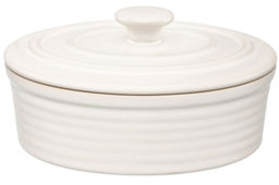 Форма для запекания с крышкой 300 мл 13.5*10*7.3 см "Традиция" овальная молочный белый