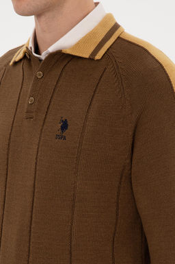 Erkek Regular Fit Polo Yaka Haki Kazak - U.s. polo assn фото 7