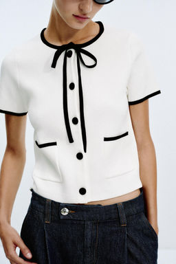 CARDIGAN WITH CONTRAST TRIMS - Zara фото 6