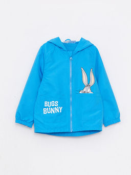 Kap??onlu Uzun Kollu Bugs Bunny Bask?l? Erkek Bebek Ya?murluk