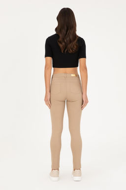 Женские брюки песочного цвета из парусины - U.s. polo assn фото 4