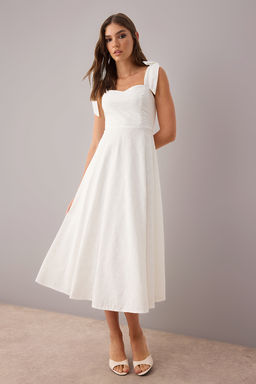 Beyaz Duz Maxi Dokuma Elbise TWOSS25EL00863 - Trendyolmilla фото 12