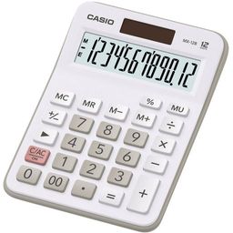 Калькулятор настольный КОМПАКТНЫЙ CASIO MX-12B-WE 12 разр, цвет белый