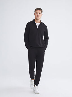 Dik Yaka Uzun Kollu Erkek Kal?n Sweatshirt