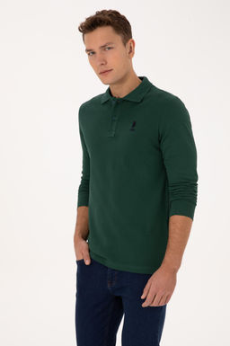 Erkek Koyu Ye_il Basic Sweatshirt