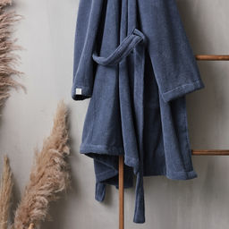 Халат махровый мужской SL HOME: Basic «Ривьера», размер M, хлопок 100%, синий