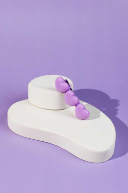 Заколка для волос зажим, арт. 71771 / 10 СЕРДЕЧКИ (в наборе: 1шт., 6,5 см, черный металл, полиэфирная смола, цвет: сиреневый, подложка из мелованного картона + ПЭТ-пакет с европодвесом)