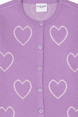 Сиреневый трикотажный кардиган для девочки - U.s. polo assn фото 5
