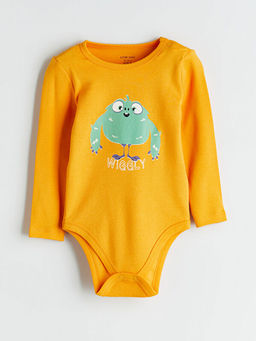 Bisiklet Yaka Uzun Kol Bask?l? Erkek Bebek ??t??tl? Body 2li