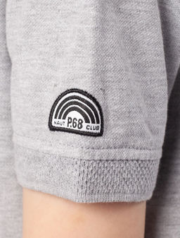 Футболка-поло из трикотажа пике с эластаном