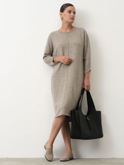 Платье из пуха яка и кашемира 9058 серое