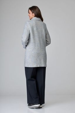 Пальто БелЭльСтиль 841 клетка серая  фото 76