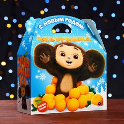 Цена за 5 шт. Подарочная коробка Чебурашка, Баул , 22 х 9 х 22 см