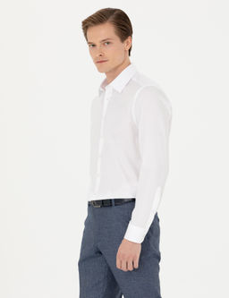 Белая приталенная рубашка с длинным рукавом - Cacharel фото 3