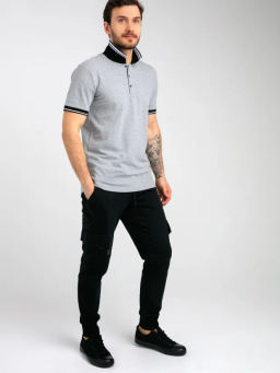 PlayToday / Сорочка трикотажная с воротником поло для мужчин фото 3