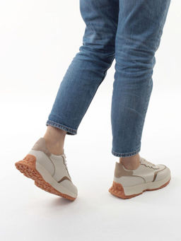 03-YC353-1 BEIGE Кроссовки женские (натуральная кожа) - Фабричный китай фото 17