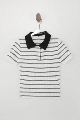 Ekru Polo Yaka Basic Triko Ince Bluz TWOSS26BZ00422 - Trendyolmilla фото 11