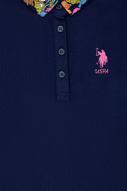 Темно-синяя базовая футболка для девочек - U.s. polo assn фото 7