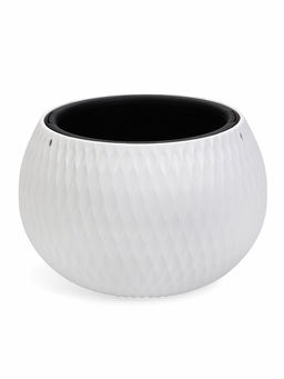 Кашпо для цветов Жемчужина, 4 л, d=29 см, h=19.5 см, пластик, со вставкой, белое
