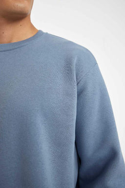 Базовый свитшот Oversize с круглым вырезом - Defacto фото 6