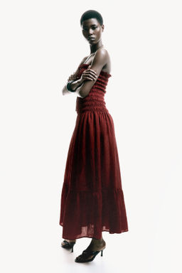 Vestido bandeau con cuerpo nido de abeja - H&m фото 6