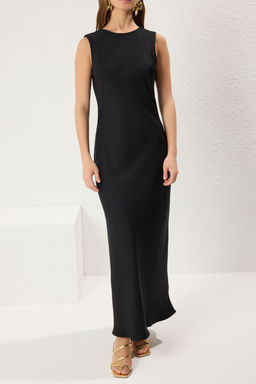 TRENDYOLMILLA Siyah Duz Maxi Dokuma Elbise TWOSS24EL00070  фото 3
