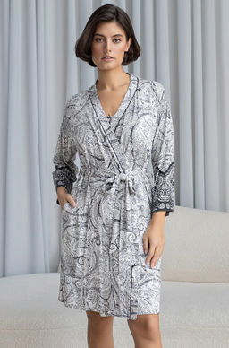 Lucia 1913 Короткий запашной халат Mia-Amore