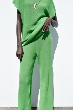WIDE-LEG KNIT TROUSERS - Zara фото 5