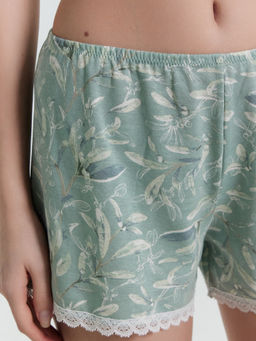 Комплект женский домашний зеленый с ботаническим принтом веточки на шалфее 562320/1 - Mark formelle фото 7