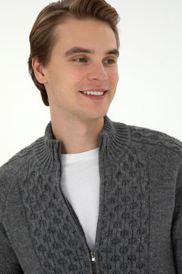 Мужской серый меланжевый трикотажный кардиган Неожиданная скидка в корзине - U.s. polo assn фото 9