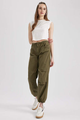 Брюки Cool Parachute Gabardine из 100 % хлопка - Defacto фото 6