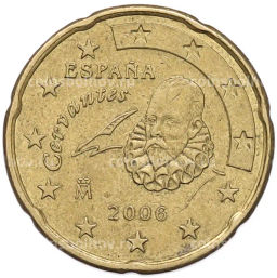 Монета 20 евроцентов 2006 года Испания