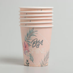 УЦЕНКА Набор бумажной посуды «Happy birthday, цветы»: 6 тарелок, 6 стаканов, 1 гирлянда