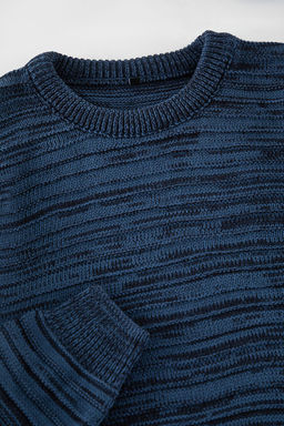 TRENDYOL MAN Lacivert Slim Dar Kesim Bisiklet Yaka Degrade Triko Kazak TMNAW20LS0008 - Trendyolmilla фото 8