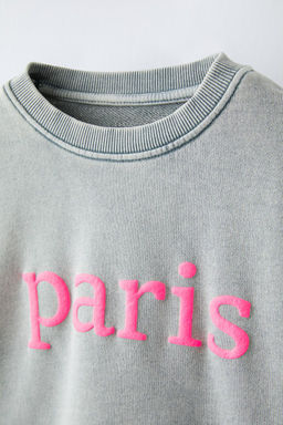 FADED SWEATSHIRT WITH SLOGAN - Zara фото 6