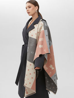 в составе ШЕРСТЬ и КАШЕМИР Большой, мягкий, теплый двусторонний палантин - Tantino фото 4