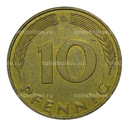 Монета 10 пфеннигов 1993 года D Германия