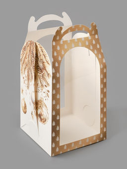 Цена за 5 шт. Складная коробка под маленький торт «Новый год: Золотые шары», 15×15×18 см