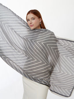 Большой, мягкий, тонкий и очень нежный двусторонний палантин с рисунком - Tantino фото 3