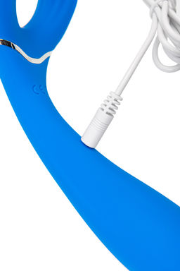 Многофункциональный вибратор LEroina Whally, силикон, голубой, 18,5 см