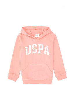 K_z _ocuk Neon Pembe Payet __lemeli Kap__onlu Basic Sweatshirt Sepette S_rpriz _ndirim